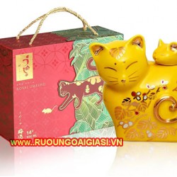 Rượu Mèo Sứ Nhật Bản Màu Vàng